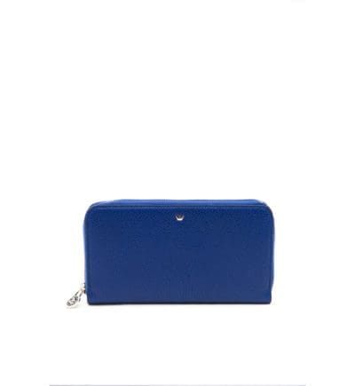 Large Blue Wallet with Zip
