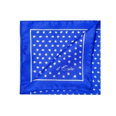 blue and white pocket square