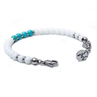 White Onyx & Turquoise Bracelet