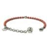 Red Coral & Steel Bracelet