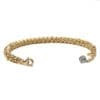 Silver 925 Bracelet with Gold Little Rings